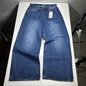 Bareline Jeans Mens 29x30.5 Wide Leg Baggy Medium Blue Wash Denim NWT